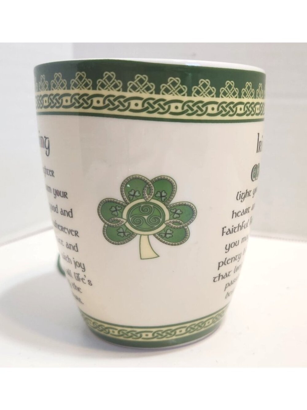 Clara Irish Blessing Bone China Mug With Shamrock Design & Inspirational Text - Picture 2 of 10